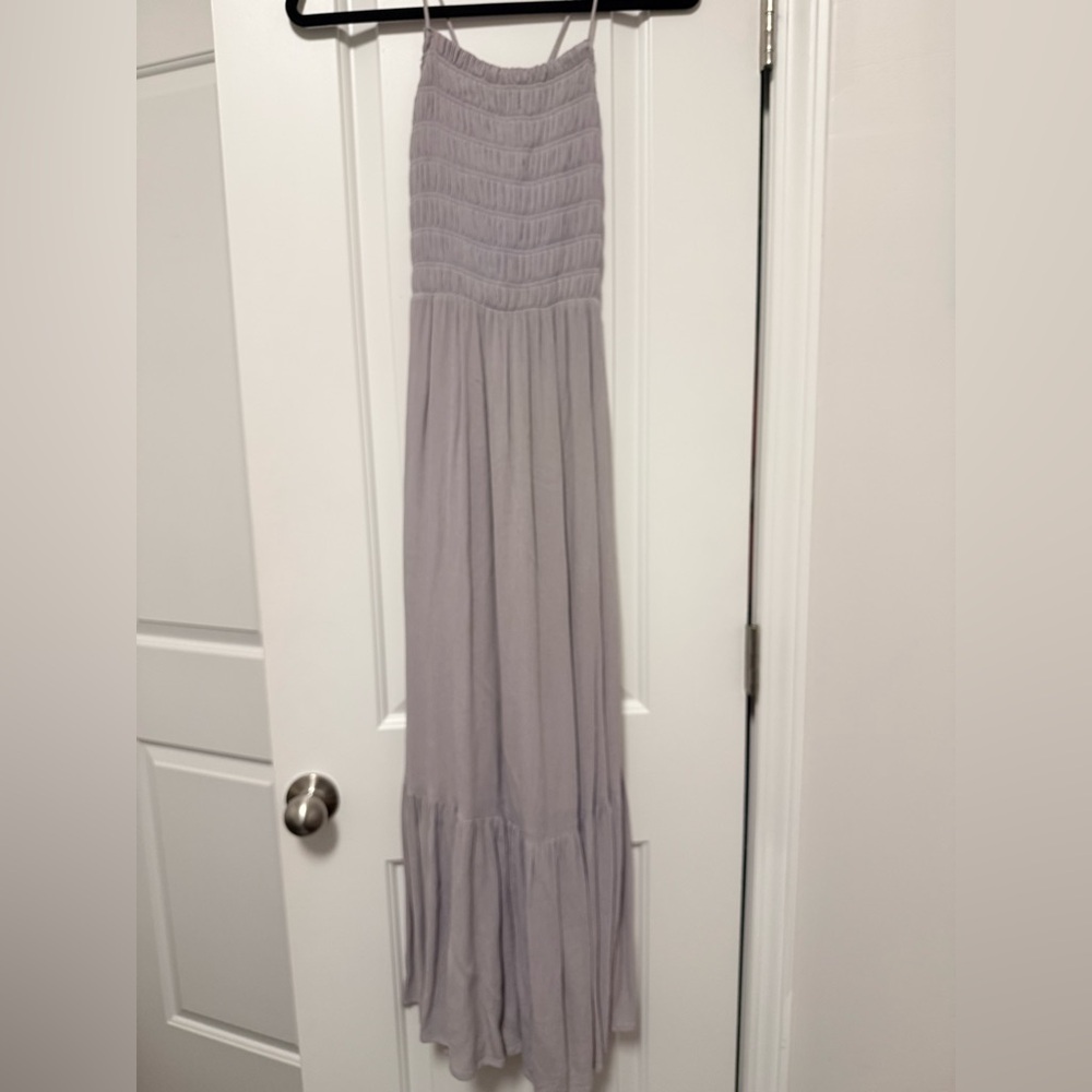 Z Supply grey Smocked Spaghetti-Strap Maxi Dress